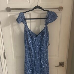 Reformation Blue Floral Midi Dress